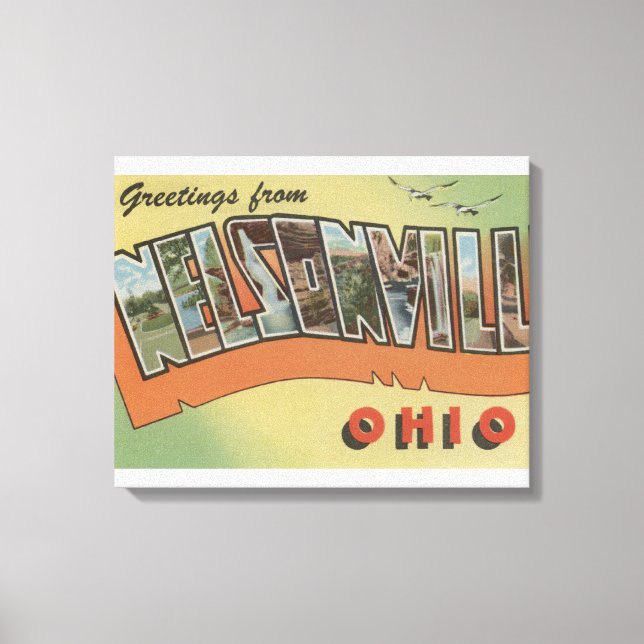 Nelsonville, Ohio - Large Letter Scenes Canvas Print (Front)