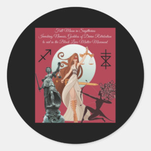 Nemesis Goddess Of Divine Retribution - To Aid In  Classic Round Sticker