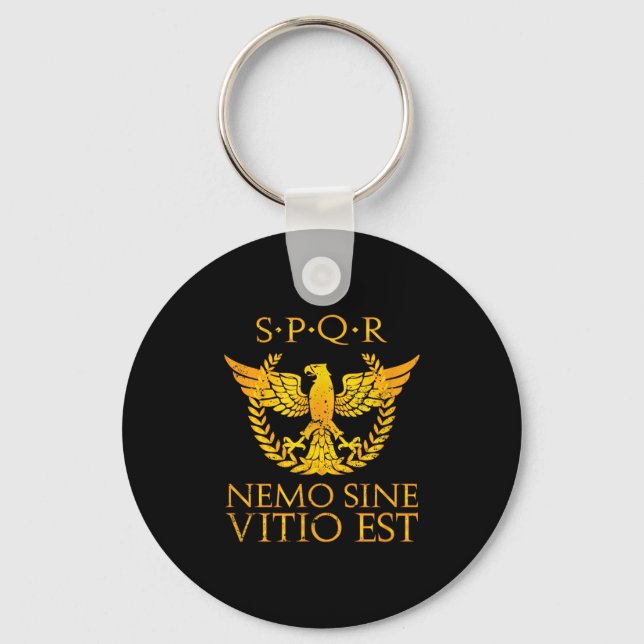 Nemo Sine Vitio Est Spqr Seneca Quote Stoic  Key Ring (Front)
