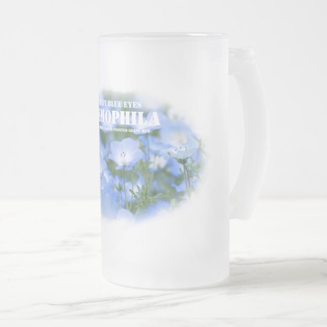 NEMOPHILA（Baby Blue Eyes） Frosted Glass Beer Mug (Front Right)