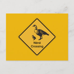 Nene Crossing, Traffic Warning Sign, Hawaii, USA Postcard