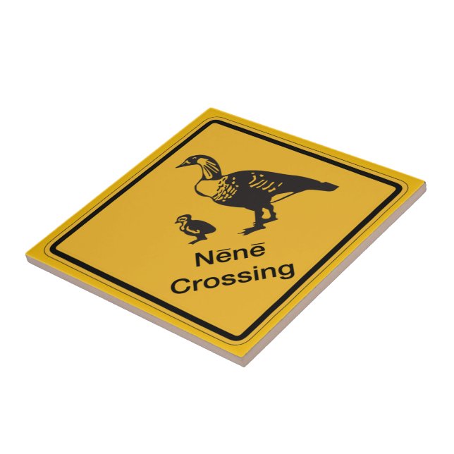 Nene Crossing, Traffic Warning Sign, Hawaii, USA Tile (Side)