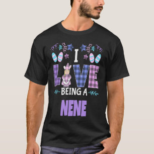 Nene I Love Being a Grandmother Pink Plaid Easter T-Shirt