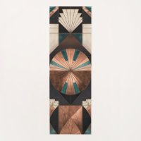 Neo Art Deco Geometric Teal Copper Gold Sunburst