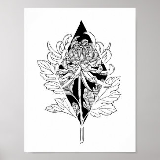 Neo Botanical Chrysanthemum  Poster