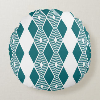 Neo-Deco Diamond Grid Round Accent Pillow