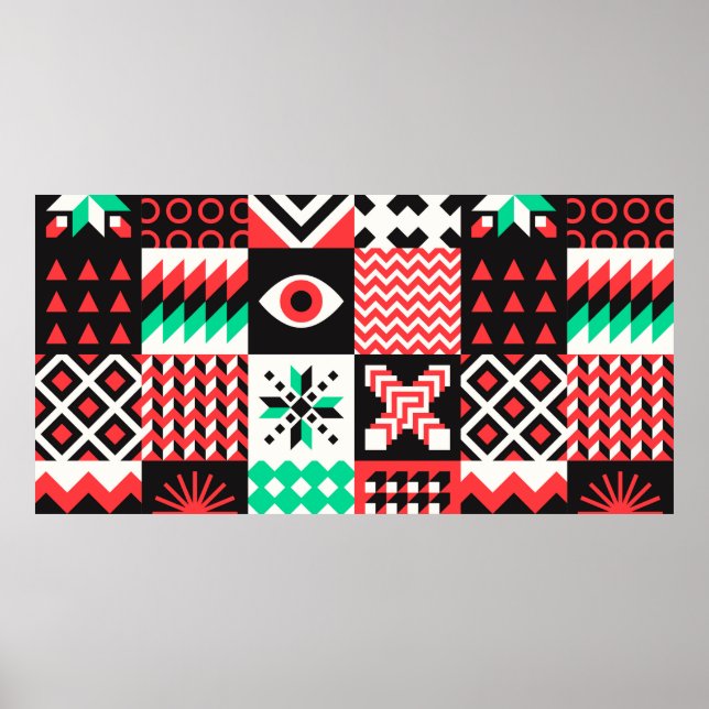 NEO GEO. Geometry pattern graphic design Poster (Front)