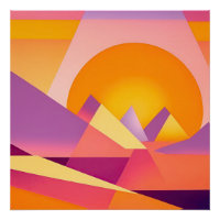 NEO GEO SUNSET LANDSCAPE