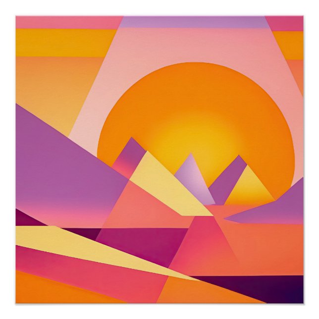 NEO GEO SUNSET LANDSCAPE POSTER (Front)