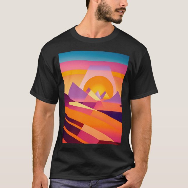 NEO GEO SUNSET LANDSCAPE T-Shirt (Front)