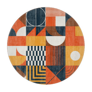 Neo geo: vintage abstract composition cutting board