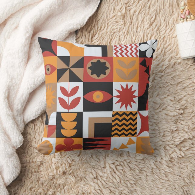 Neo geometric bauhaus style minimal mural texture cushion (Blanket)