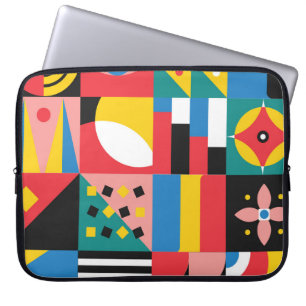 Neo Geometric Colourful Shapes Illustration Laptop Sleeve