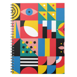 Neo Geometric Colourful Shapes Illustration Notebook