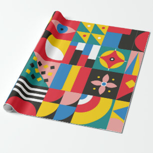 Neo Geometric Illustration. Geometric shapes and p Wrapping Paper