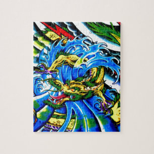 Neo Jap Dragon Tattoo Jigsaw Puzzle
