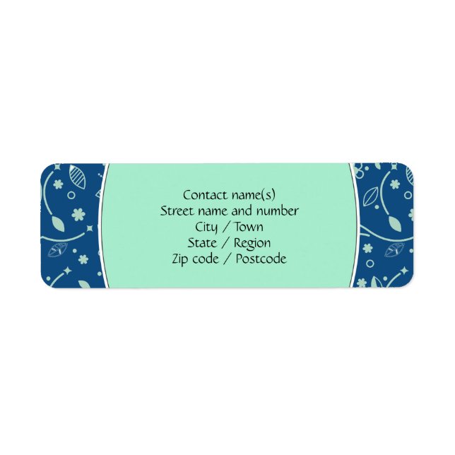 NEO MINT CLASSIC BLUE Modern Floral Personalised (Front)