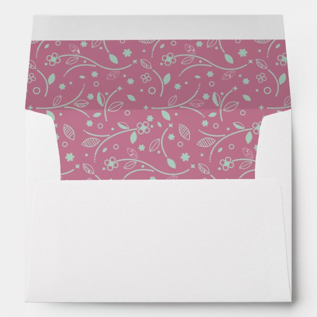 NEO MINT DUSKY PINK Elegant Modern Floral Envelope (Back (Bottom))