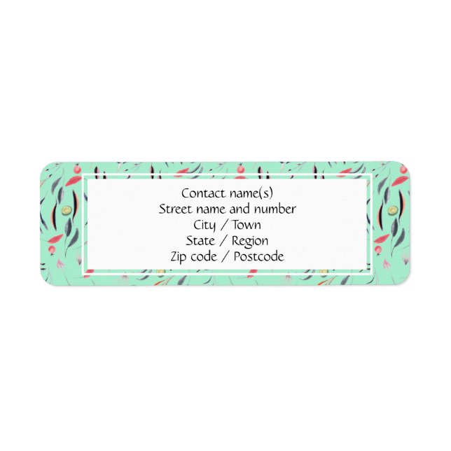 NEO MINT Floral Personalised Return Address (Front)