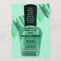 Neo Mint Glitter Nail Polish Spa Day Birthday