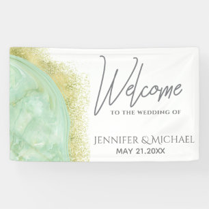 Neo mint gold marble agate calligraphy elegant banner