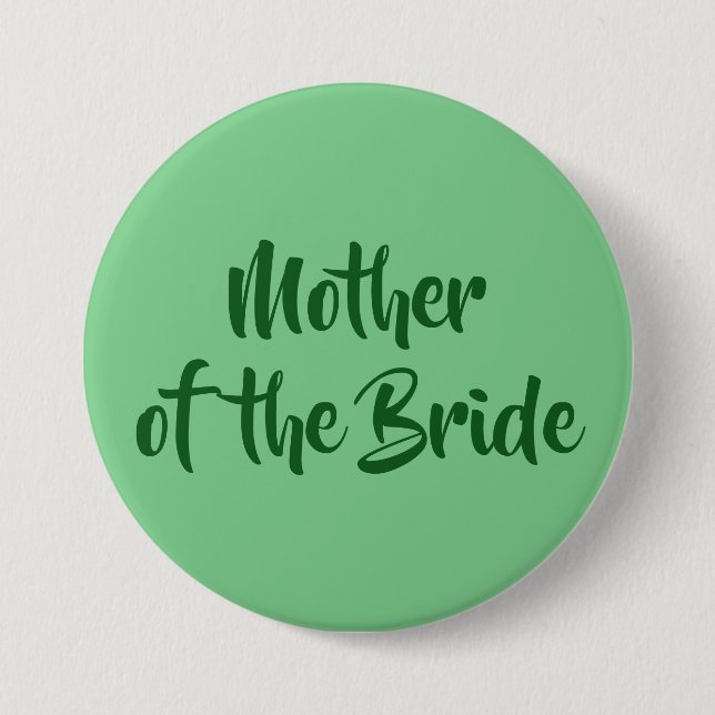 Neo Mint Green Mother of the Bride Wedding 7.5 Cm Round Badge (Front)