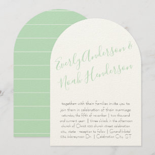 Neo Mint Minimalist Typography Wedding Invitation