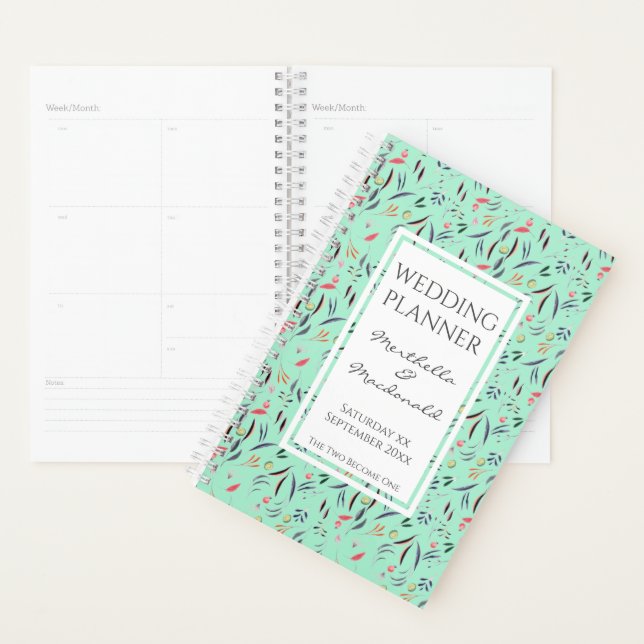 NEO MINT Personalised Floral WEDDING Planner (Display)