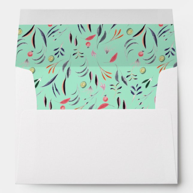 NEO MINT Personalised Floral WEDDING Scripture Envelope (Back (Bottom))