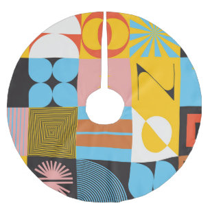 Neo-Modern Abstracts: Geometric Jazz Brushed Polyester Tree Skirt