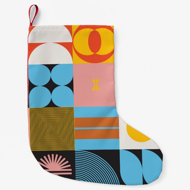 Neo-Modern Abstracts: Geometric Jazz Small Christmas Stocking (Front)