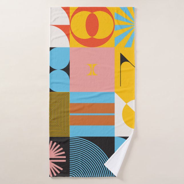 Neo Modernism artwork pattern made with abstract g Bath Towel (Bath Towel)