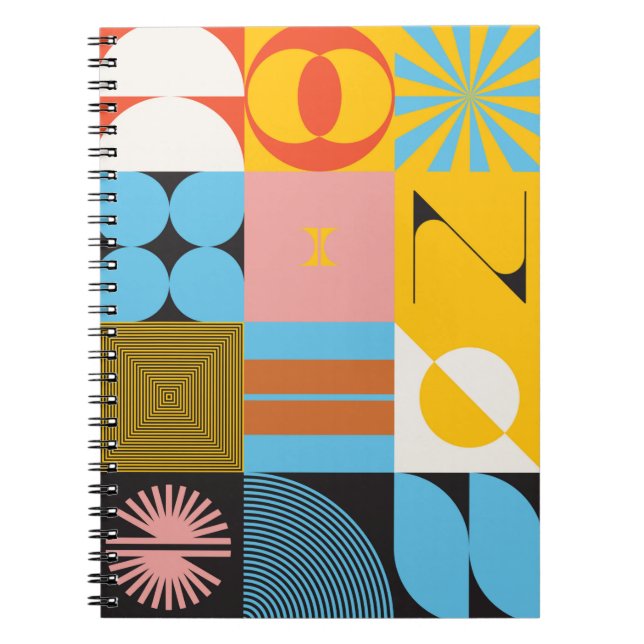 Neo Modernism artwork pattern made with abstract g Notebook (Front)