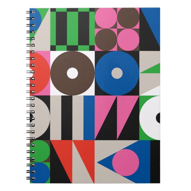 Neo Modernism artwork pattern made with abstract g Notebook (Front)