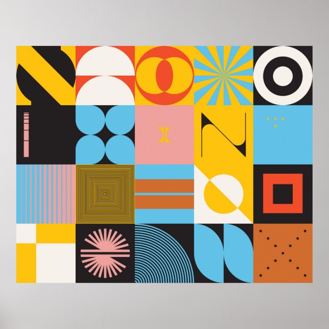Neo Modernism artwork pattern made with abstract g Poster (Front)