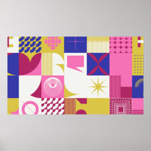 Neo Modernism artwork pattern made with abstract g Poster