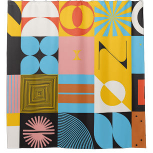 Neo Modernism artwork pattern made with abstract g Shower Curtain