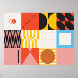 Neo Modernism artwork pattern made with abstract v Poster