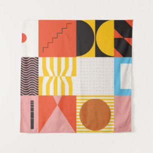 Neo Modernism artwork pattern made with abstract v Tapestry