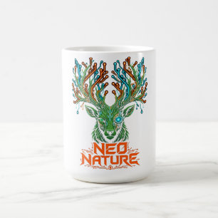 Neo Nature Cybernetic Deer Graphic Men's T-Shirt Coffee Mug