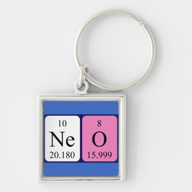 Neo periodic table name keyring (Front)
