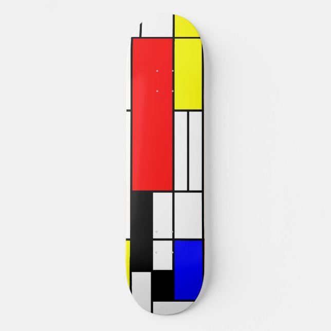 Neo-plasticism Mondrian style 1 Skateboard (Front)