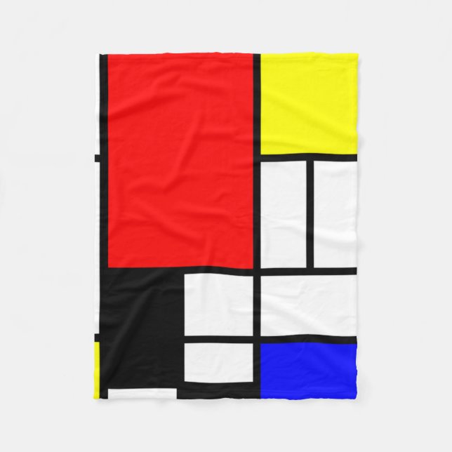 Neo-plasticism Mondrian style Fleece Blanket (Front)