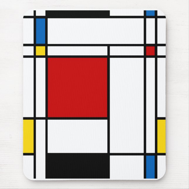 Neo-Plasticism Mondrian Style Mouse Mat (Front)