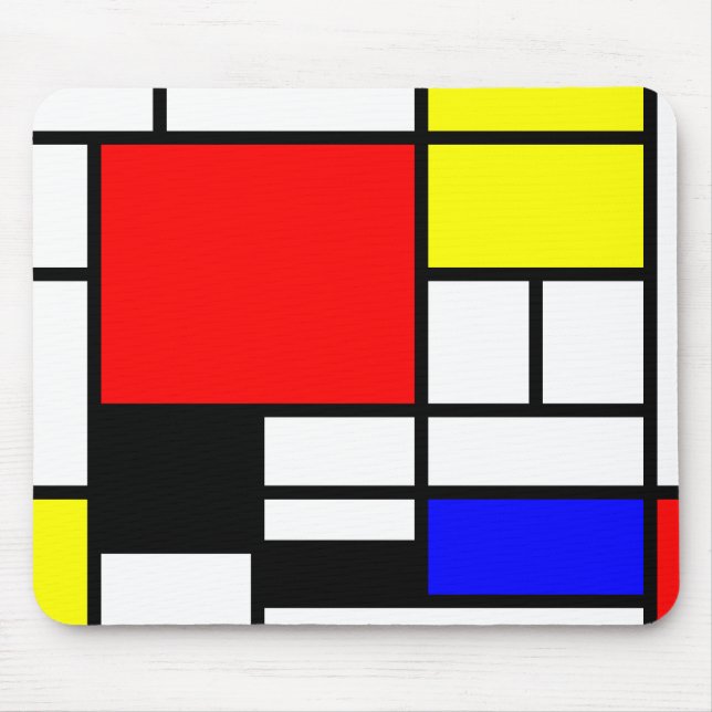 Neo-plasticism Mondrian style Mouse Mat (Front)