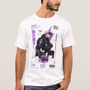 Neo Tokyo Files 009 –Cyberpunk FPV Anime Techwear T-Shirt
