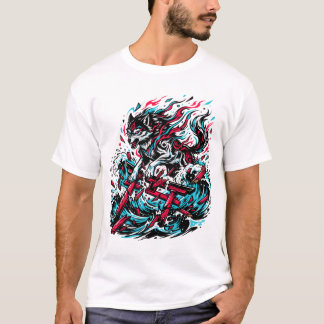 Neo Traditional Japanese Wolf Spirit Graphic T-Shirt