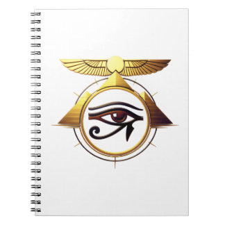 NeoAnkh 3D Golden Eye of Horus & Winged Solar Disk Notebook