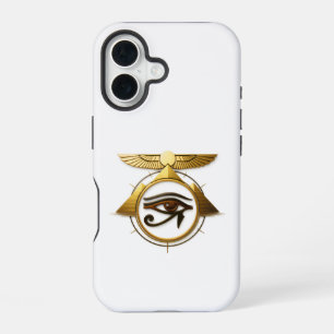 NeoAnkh 3D Golden Eye of Horus Winged Sun Disc iPhone 16 Case
