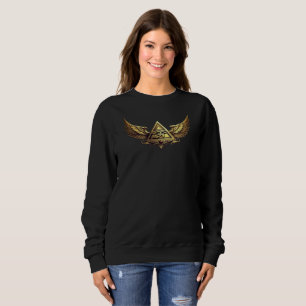NeoAnkh Egyptian Eye of Horus Gold Winged Pyramid Sweatshirt